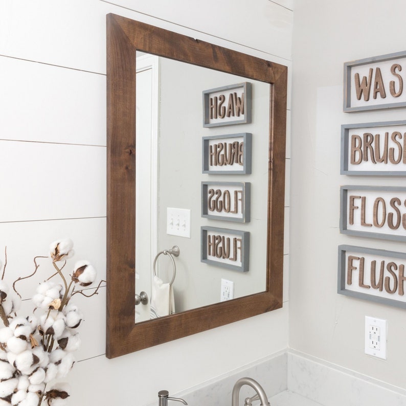 Farmhouse Bathroom Vanity Mirror 24 X 31 Etsy