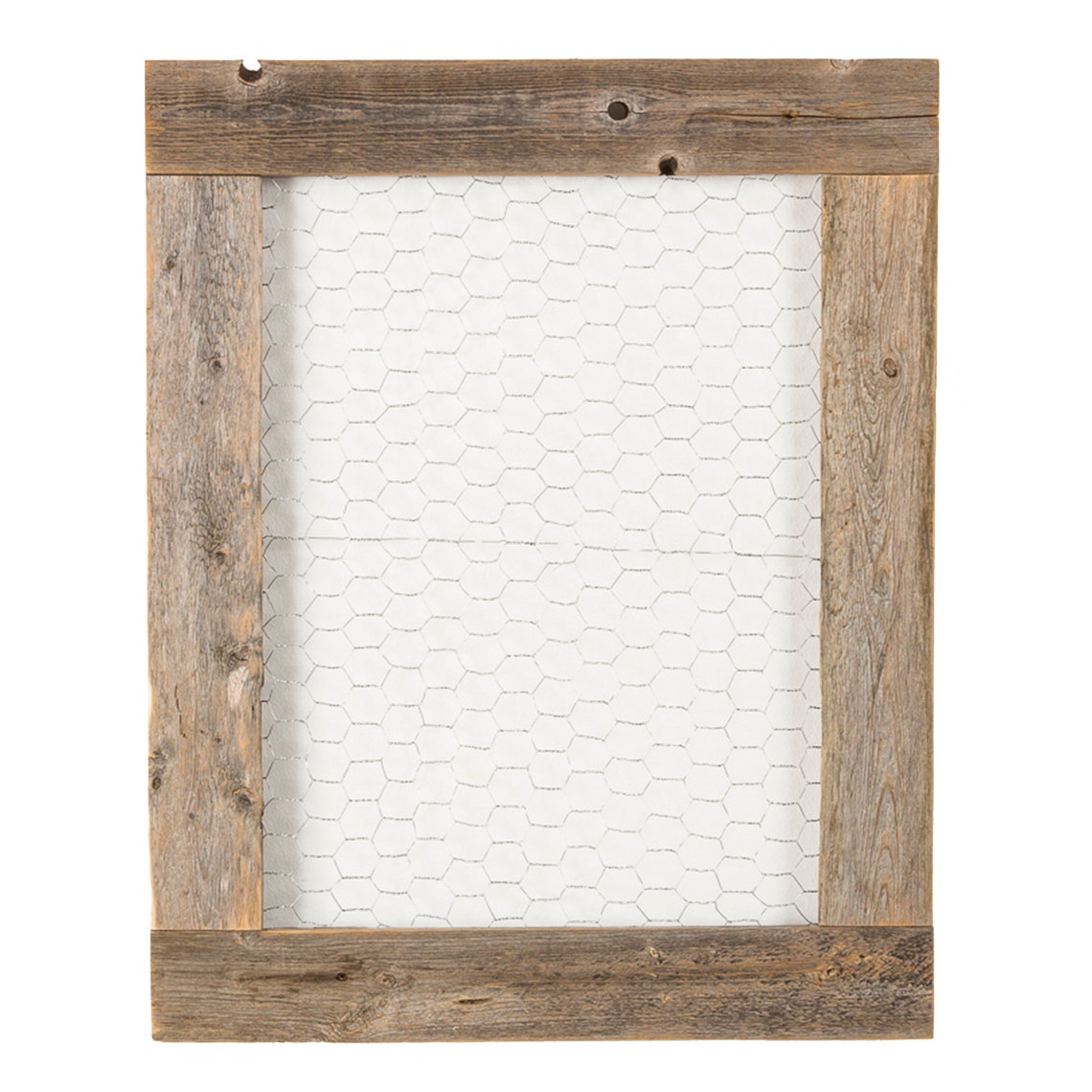 Barnwood Picture Frame Chicken Wire Photo Display 27 X 23 Etsy