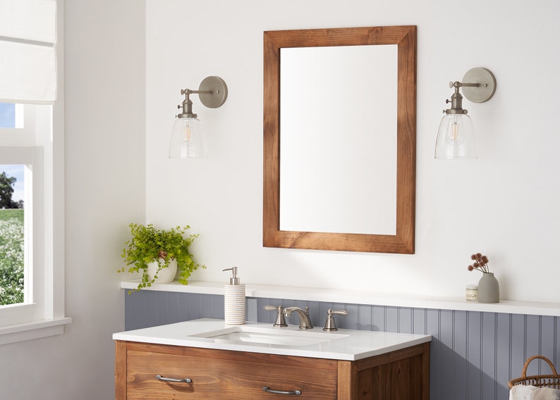 Set of 2 Farmhouse Bathroom Mirrors 24 X 31 Etsy
