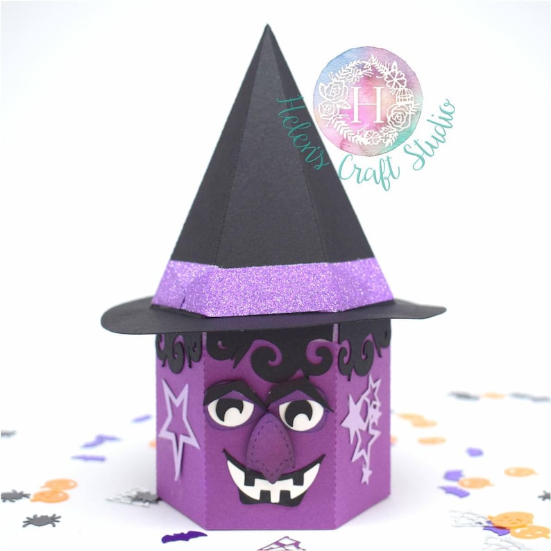 Download Witch Halloween Treat Box SVG DXF and PDF file Hexagon ...