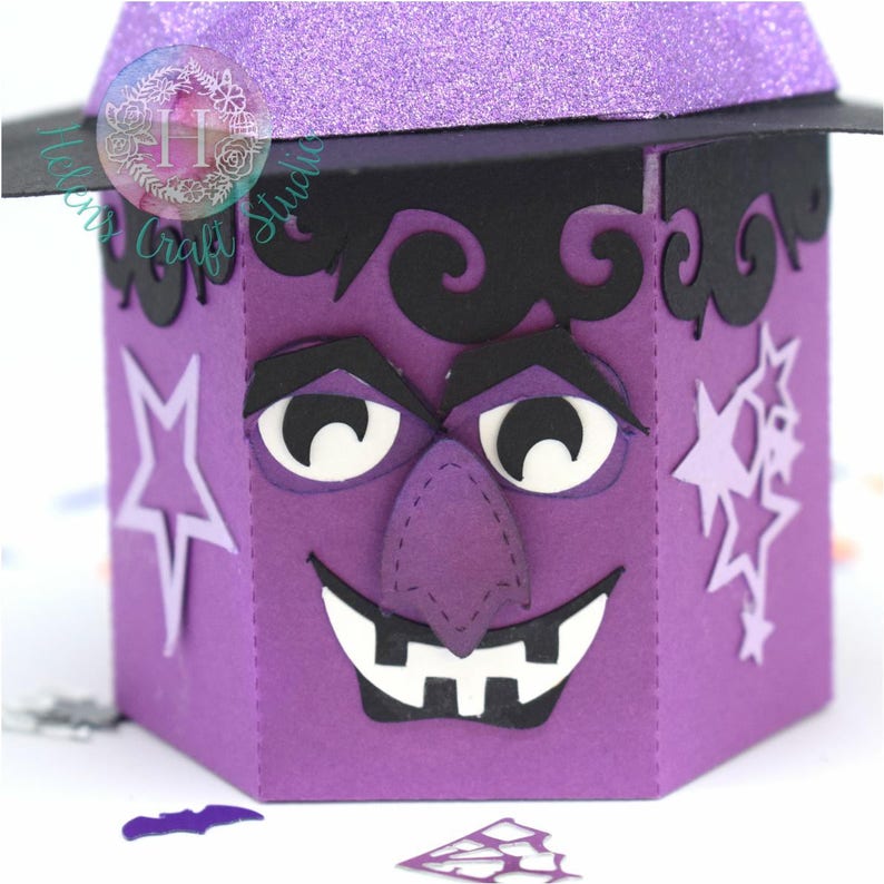 Download Witch Halloween Treat Box SVG DXF and PDF file Hexagon ...