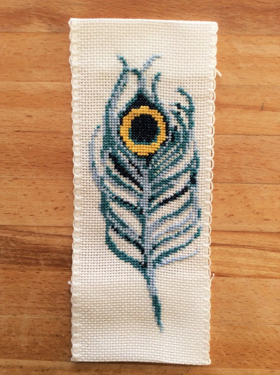 Feather bookmark cross stitch pattern PDF