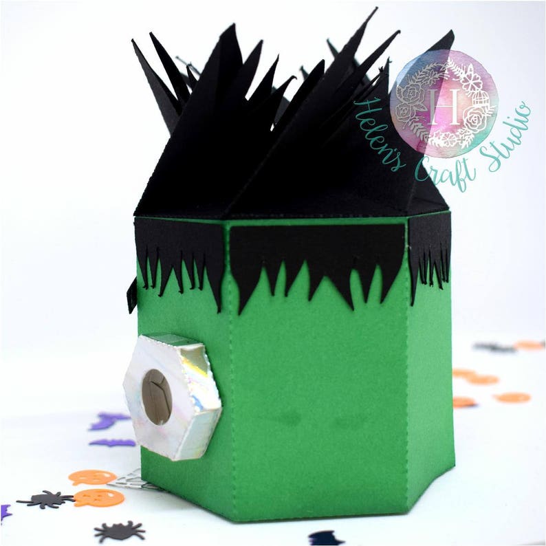 Download Frankenstein Halloween Treat Box SVG DXF and PDF file ...