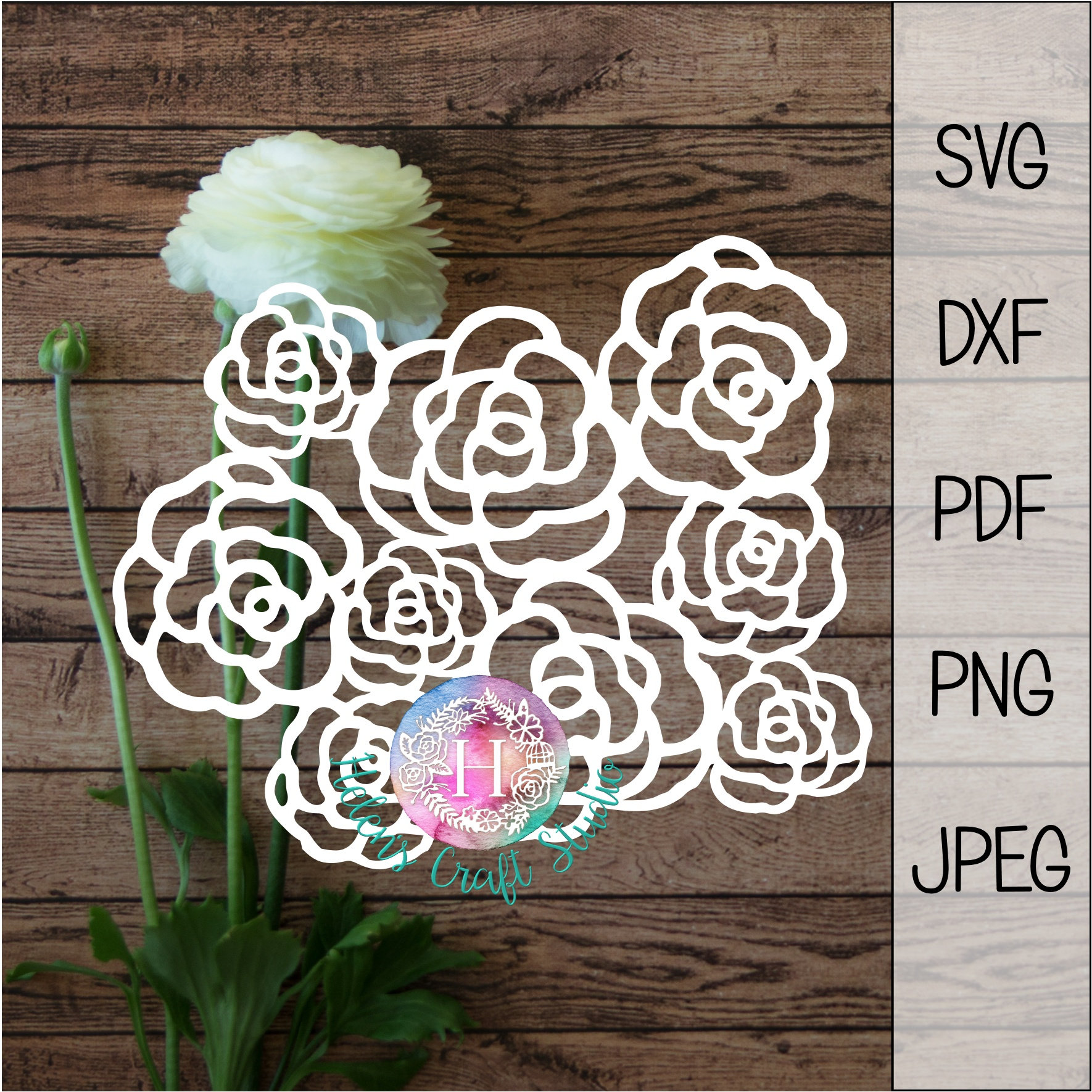 Download Rose Lace svg cut file Rose svg cut file card svg file for ...