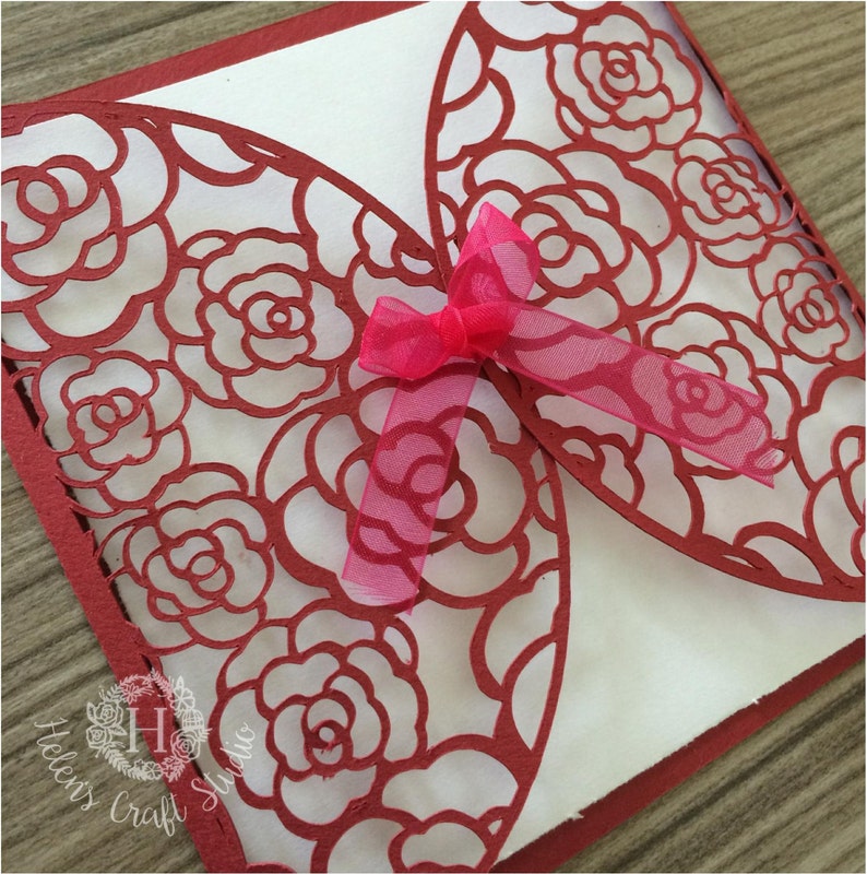 Rose Lace Wedding invitation SVG cutting file / DXF ...