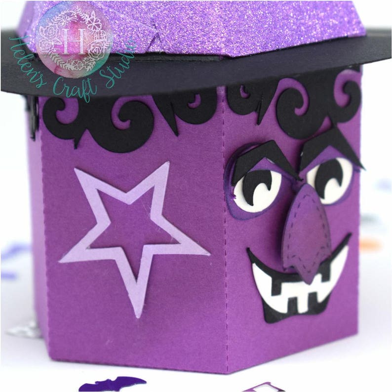 Download Witch Halloween Treat Box SVG DXF and PDF file Hexagon ...