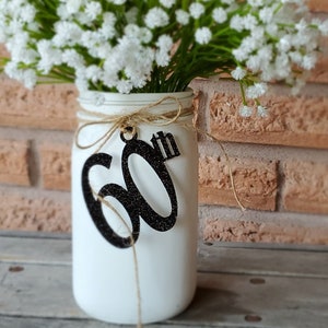 60th Anniversary Decorations / 60th Birthday Decorations / Rustic 60th Centerpiece / 60 Number Decor / Custom Any Year