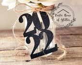 Graduation 2022 Decorations 2022 Graduation Party Centerpiece Gold Glitter Table Decor Class of 2022 2022 Mason Jar Tag