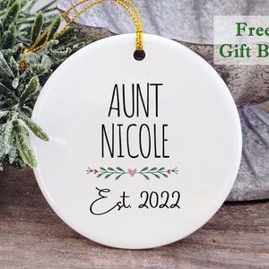 Auntie Christmas Ornament Aunt  Christmas Gift Aunt To be Baby Reveal Ornament Uncle Gift / CO56