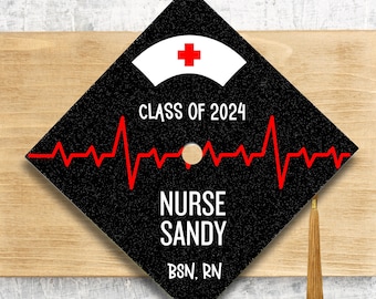 Nurse Graduation Cap Topper / RN Graduation Cap / Custom 2024 Medical Cap Topper Cover / Peds Nurse / Medical Field