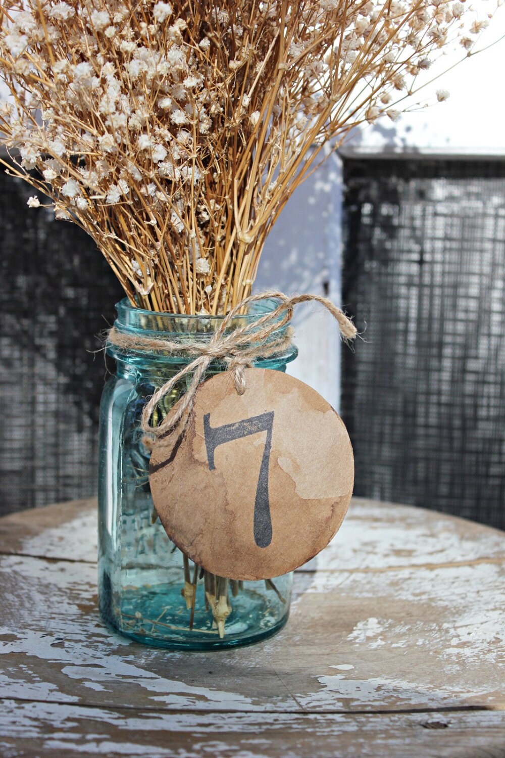 antiqued table numbers . 1 rustic wedding kraft paper table Etsy