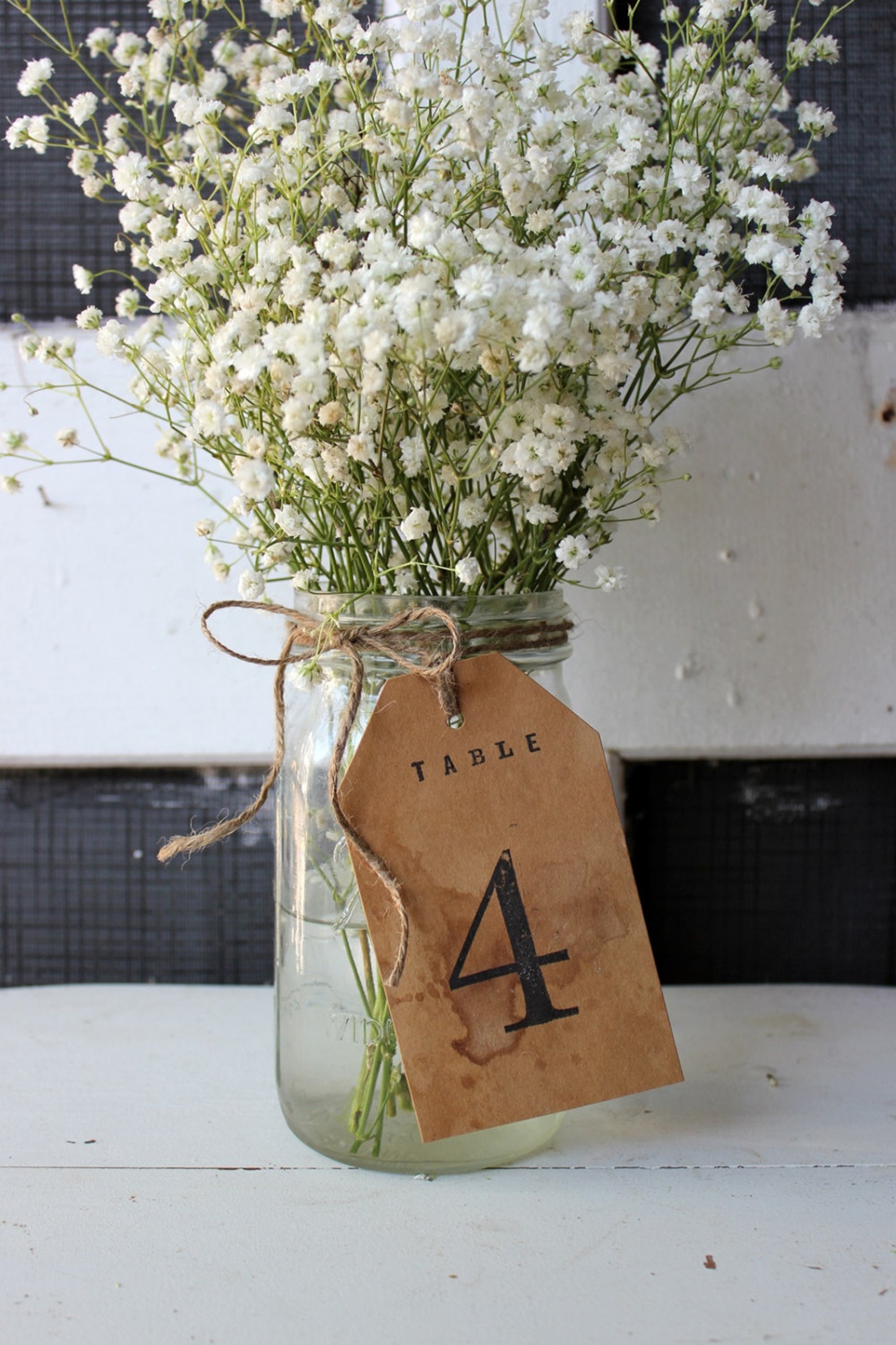 1 antique table number . rustic woodland tag . kraft paper Etsy