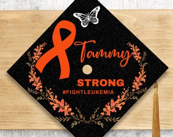 Leukemia Graduation Cap Topper / Cancer Survivor Graduation Cap / Custom Personalized / Cap Topper Cover / #FightLeukemia / Medical Field