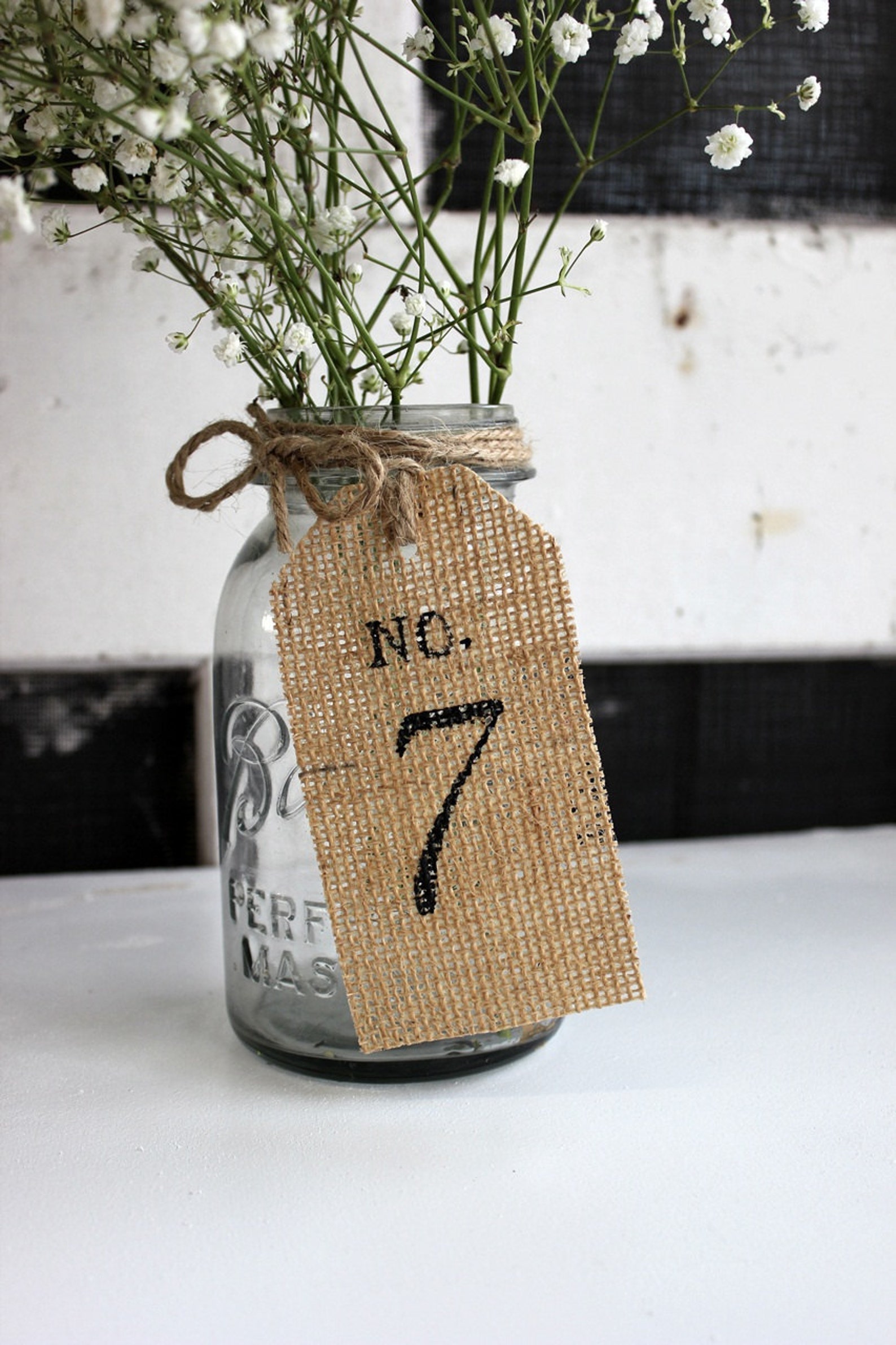 Table Number / Burlap Table Number / Rustic Table Number / Etsy