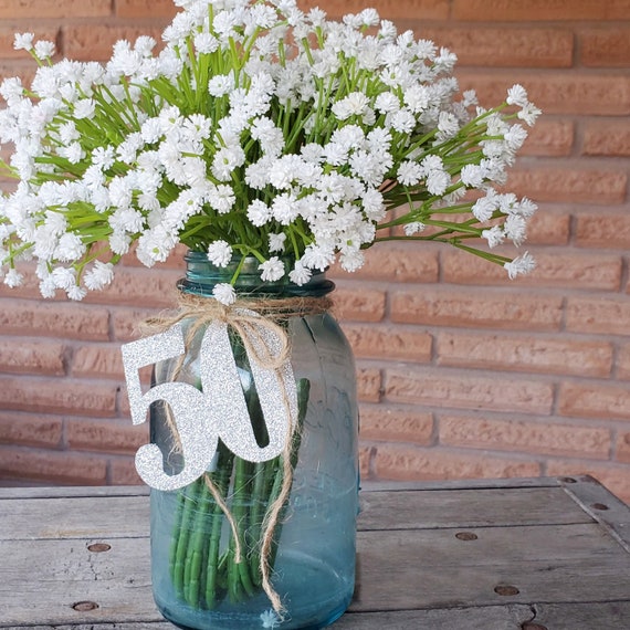 50th Birthday Decorations For 50th Birthday Mason Jar Etsy