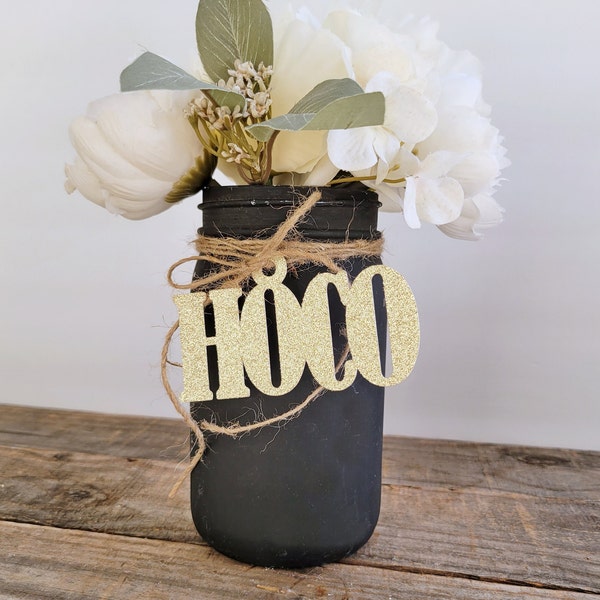 Homecoming Decorations / 2024 Home Coming Party Centerpiece / HOCO 2024 Cut Out Tags / HOCO Mason Jar Party Decor