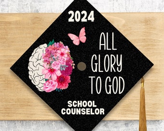 Personalized 2024 Graduation Cap Topper / Psychologist / Therapy Cap Topper / Nurse / Psyched For My Next Adventure / School Counselor / MSW