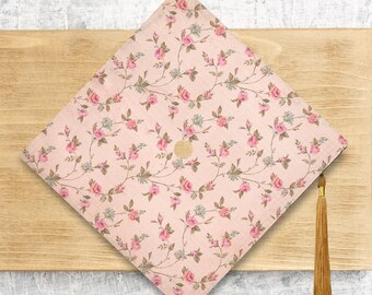 Pink DIY Graduation Flower Cap Topper / School Floral Boarder Graduation Cap / 2024 Childhood Educator Cap Cover / School Nurse / Teacher