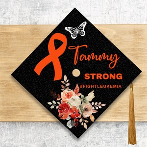 Leukemia Graduation Cap Topper / Cancer Survivor Graduation Cap / Custom Personalized / Cap Topper Cover / FightLeukemia / Medical Field image 3