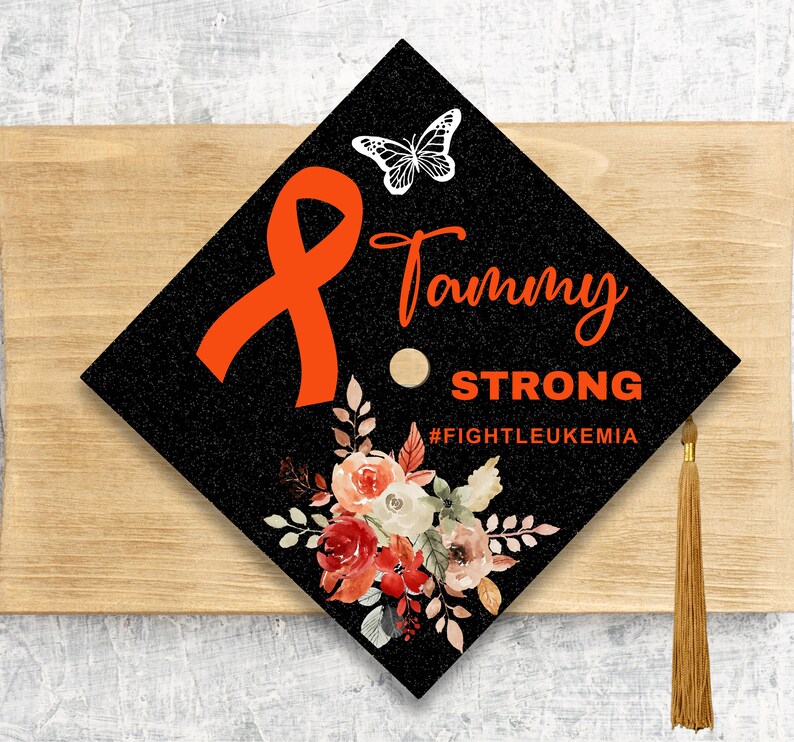 Leukemia Graduation Cap Topper / Cancer Survivor Graduation Cap / Custom Personalized / Cap Topper Cover / FightLeukemia / Medical Field image 3