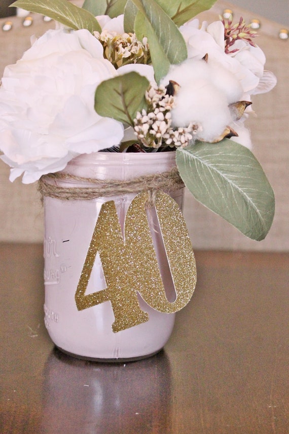 40th Birthday Decorations For 40th Birthday Mason Jar Etsy