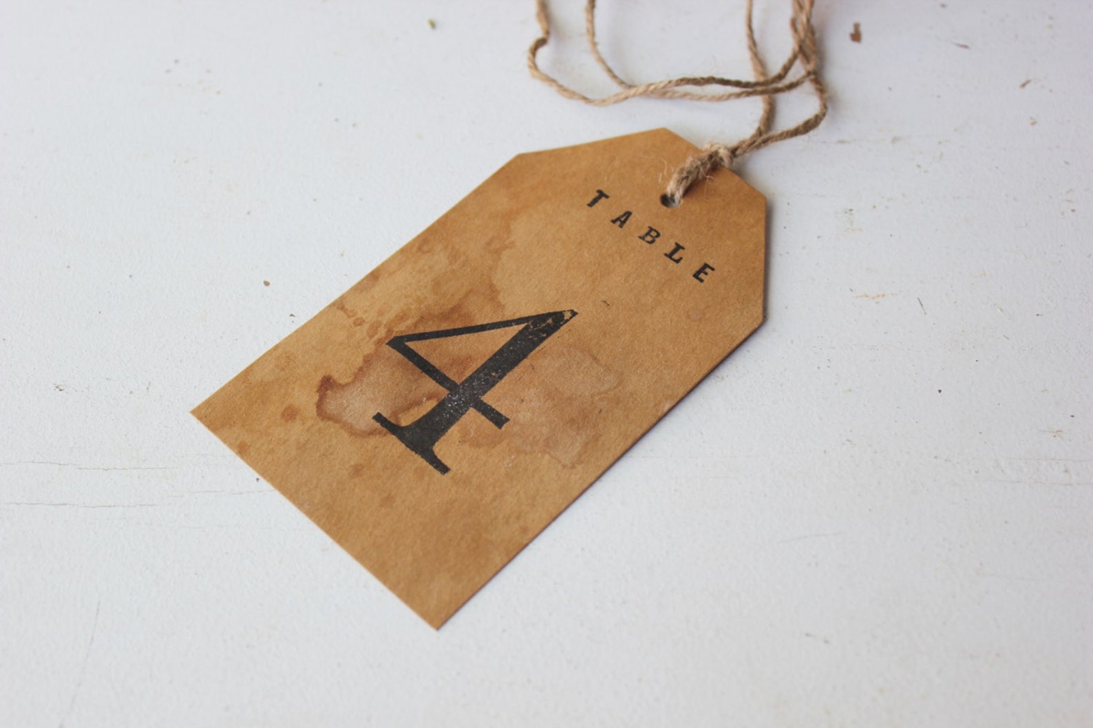 1 antique table number . rustic woodland tag . kraft paper Etsy
