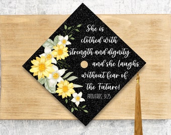 Graduation 2024 Cap Topper / Nurse Graduation Cap / Custom Cap Topper / Nicu Nurse / Peds Nurse / She Is Clothed With Strenght and Dignity