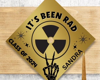 2024 Graduation Rad Tech Cap Topper / Radiology Graduation Cap / Custom Medical Cap Topper Cover / It's Been Rad / Personalize