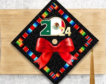 Graduation 2024 Cap Topper / Graduation Cover / Custom Cap Topper / Nurse / Teacher / Mexican Flag / First Generation