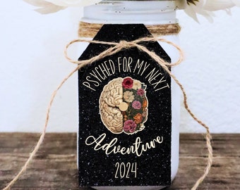 2024 Graduation Centerpiece Tags / Psychologist Graduation Party Decor / Psyched For My Next Adventure / Therapy Decorations / Personalized