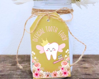 Official Tooth Fairy / 2024 Graduation Centerpiece Decor / Dental Assistant Party Decorations / Mason Jar Tag / Dentist / Personalized