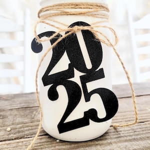 Class of 2025 Graduation Decorations | Grad Party Decor | Mason Jar Centerpiece | Table Decor | Senior 2025 | Grad Gifts