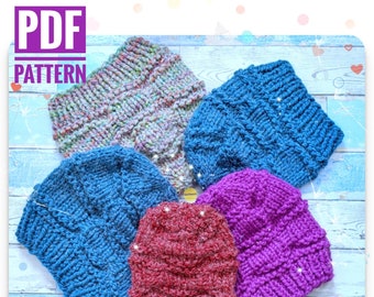 PDF *Knit Pattern*|York Hat|Textured Hat Pattern|Knit Hat Pattern|Unisex Hat Pattern