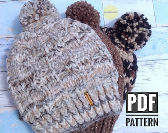 PDF *Knit Pattern*|Footbridge Beanie|Textured Hat Pattern|Knit Hat Pattern|Unisex Hat Pattern