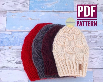 PDF *Knit Pattern* | Ogunquit Beanie | Textured Hat Pattern | Knit Hat Pattern | Unisex Hat Pattern