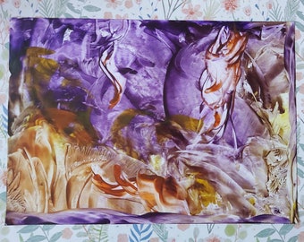 Original Encaustic Painting. Title: Layered Purple