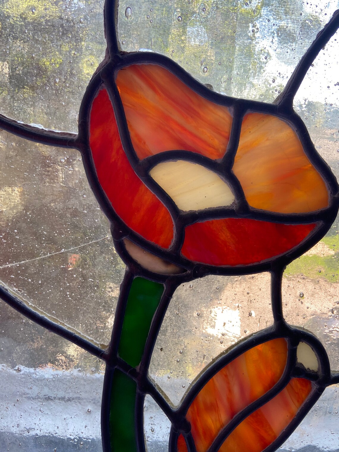 Tulip Stained Glass Window Pane Etsy