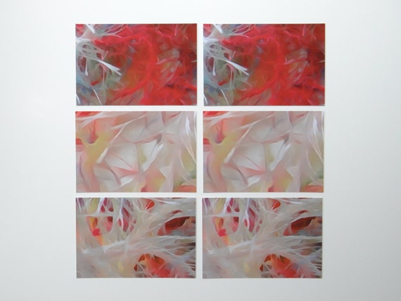 Abstract Art 4 X 6 Postcards, Photo Watecolor, Set of Six 2 of Each, Glossy  Finish on Front, Matte Finish on Back 