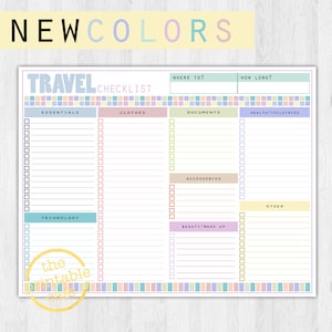 TRAVEL CHECKLIST Organize Your Travels Packing List Life - Etsy