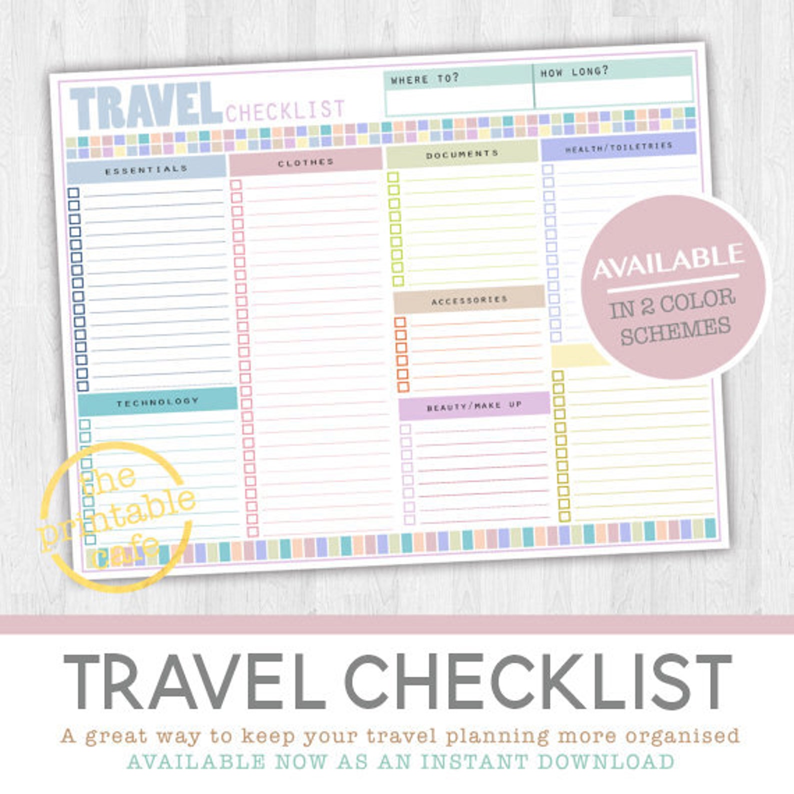 TRAVEL CHECKLIST Organize Your Travels Packing List Life Etsy Australia
