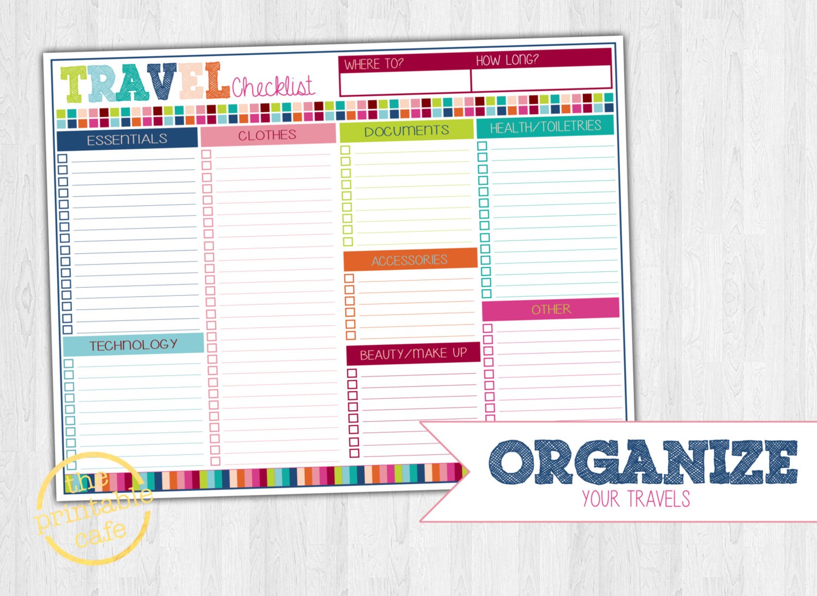 TRAVEL CHECKLIST Organize Your Travels Packing List Life Etsy Australia