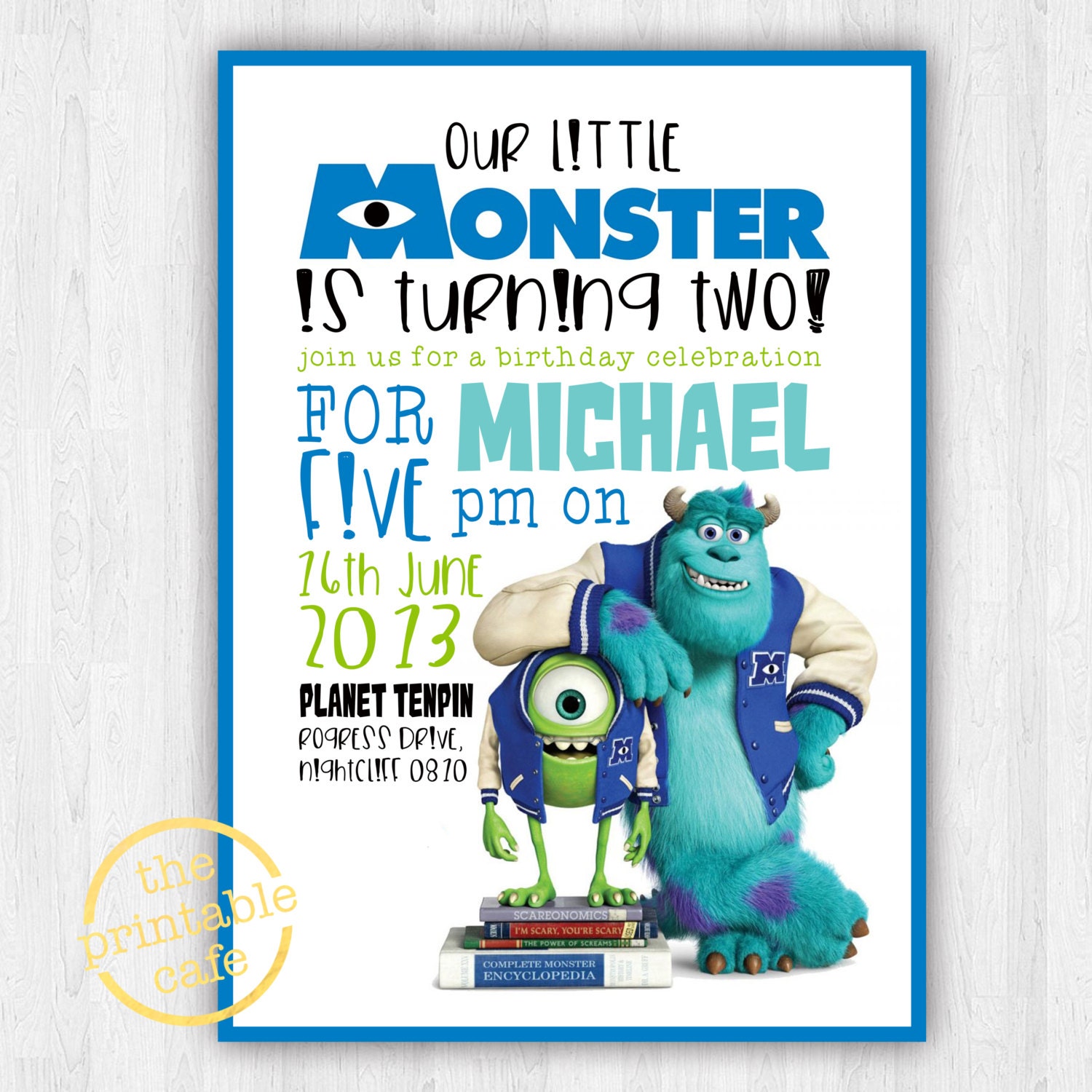 Monsters Inc. Invitation ONLY Modern Contemporary Kids Etsy