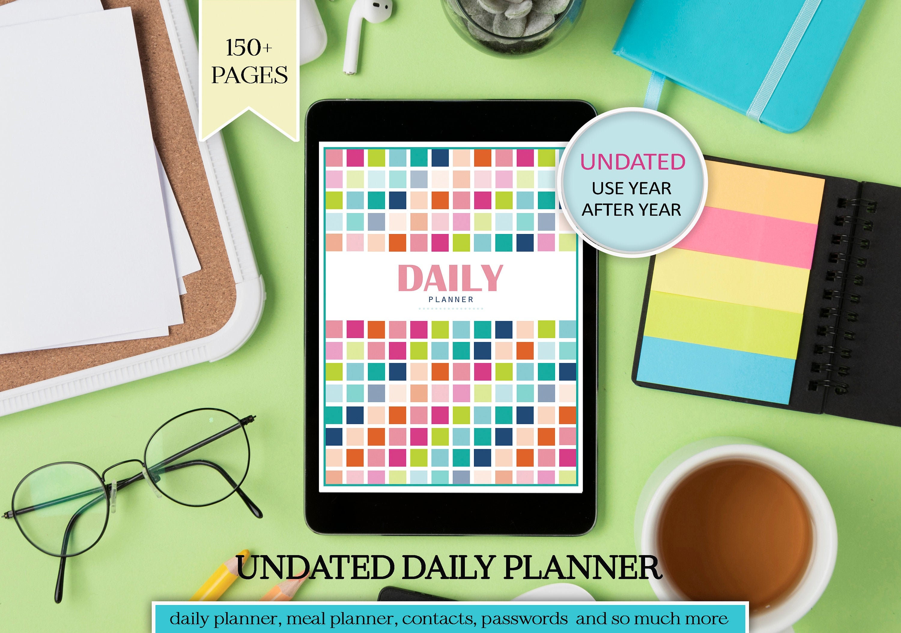 UNDATED Daily Planner Life Organizer Digital Printable Etsy