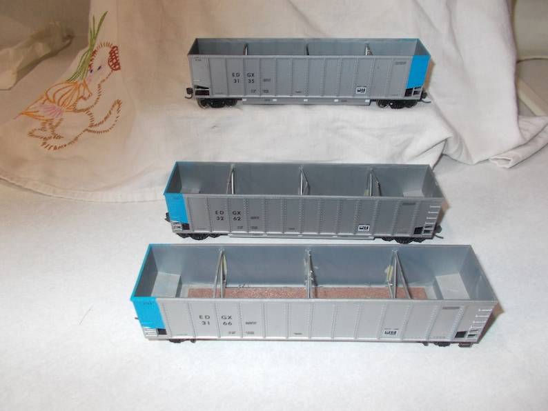 HO scale trains 3 coal cars for Wisconsin Power Etsy