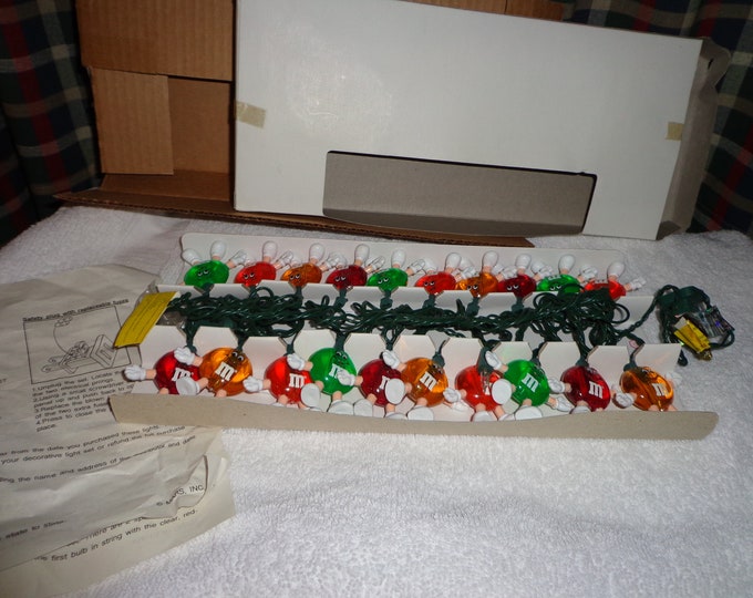 M&m Christmas Lights Mint in Box Never Used This Was a Mail Etsy