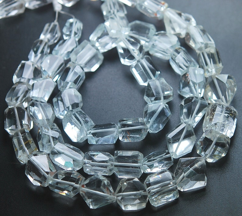6 Inch strand,WHITE TOPAZ Faceted Nuggets Shape,Size 11-13mm