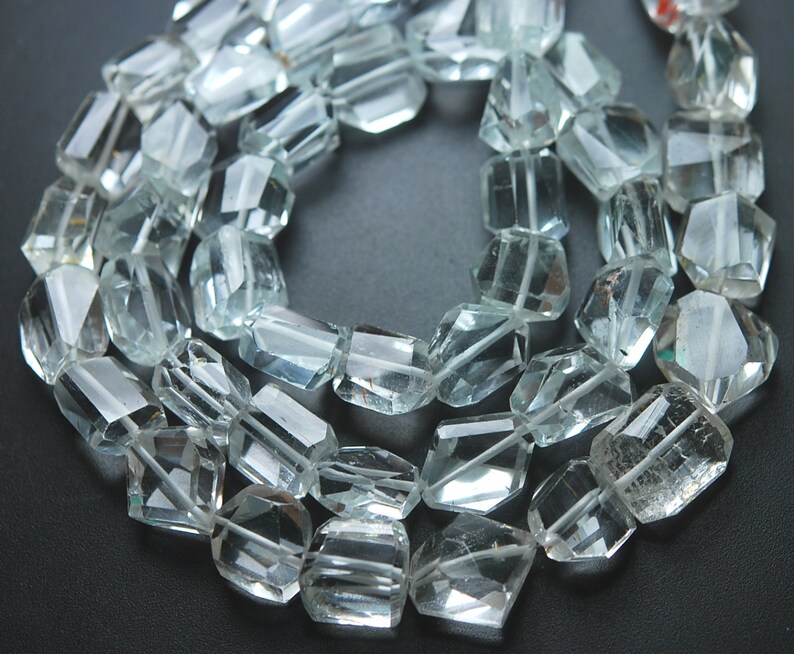 6 Inch strand,WHITE TOPAZ Faceted Nuggets Shape,Size 11-13mm
