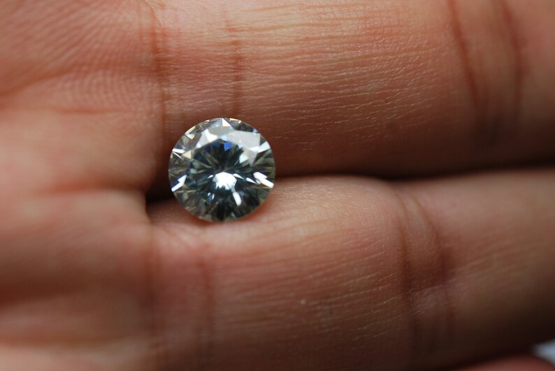 Super-FINEST,Moissanite Diamond,Clear Round 7.60mm 1.5 Carats
