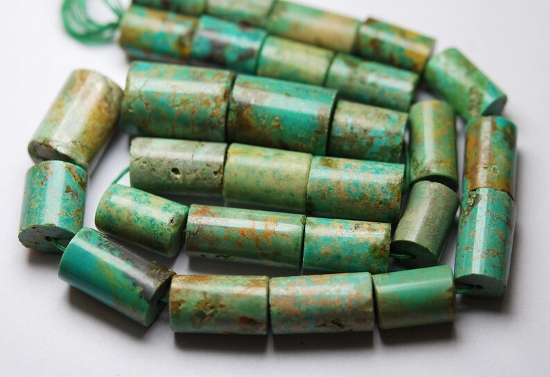 16 Inches Long Strand,349 Carats,Natural Arizona TURQUOISE Smooth Tube Size 16-19mm