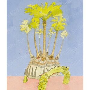 art print of original illustration, Palmed Tortois